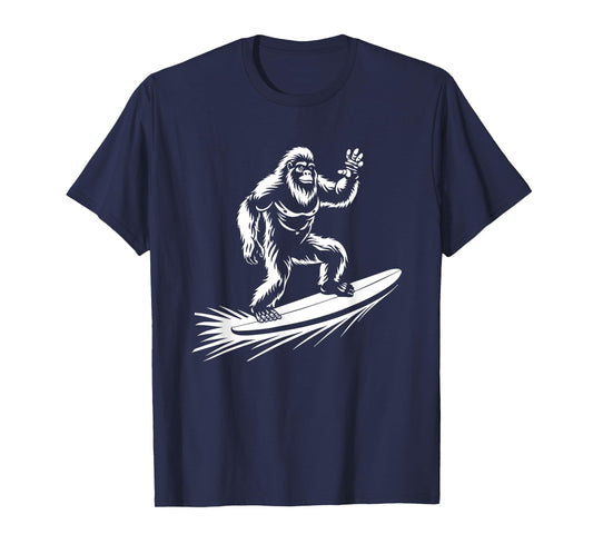Surfing Bigfoot - Funny Hawaiian Sasquatch Surfer T-Shirt