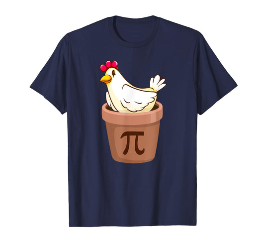 Chicken Pot Pi Day Funny Math pun Chicken Pi Day Cartoon T-Shirt
