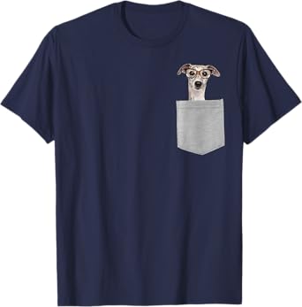 Dog in Your Pocket Greyhound with Glasses on T-Shirt for Men Women Girls Kids