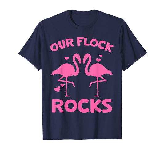 Our Flock Rocks Flamingo Matching Family Vacation Group T-Shirt