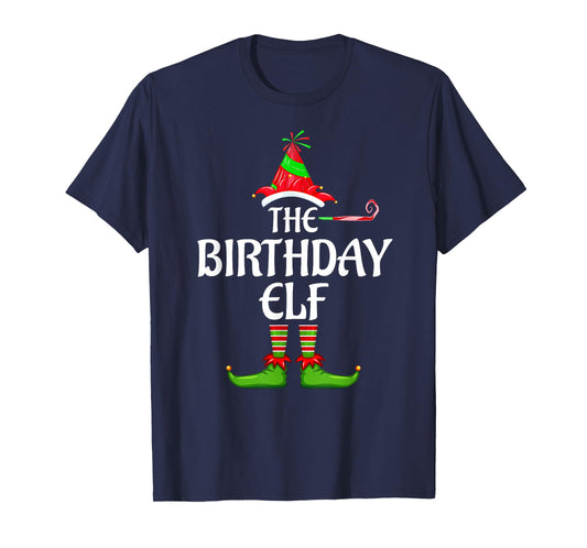 Birthday Elf Matching Family Group Christmas Party T-Shirt