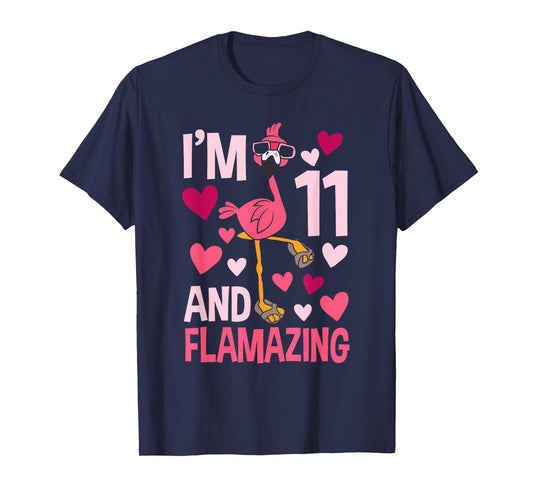 I'm 11 and Flamazing Flamingo Birthday For Boys 11 Years Old T-Shirt