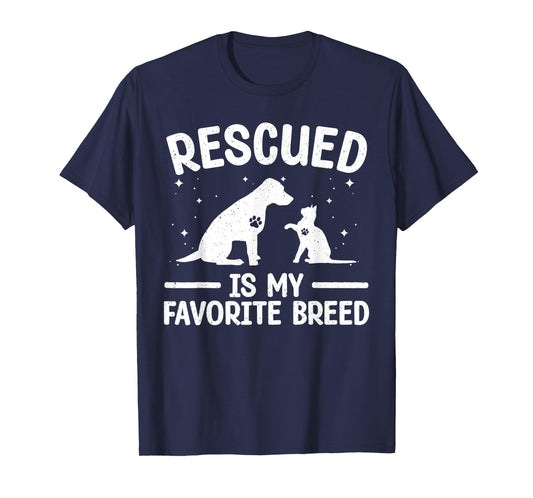 Animal Rescue Art For Men Women Dog Cat Pet Rescuer Lover T-Shirt