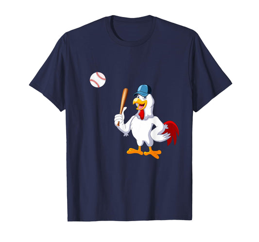 Chicken Playing Baseball Costume Baseball Player Family Kids T-Shirt