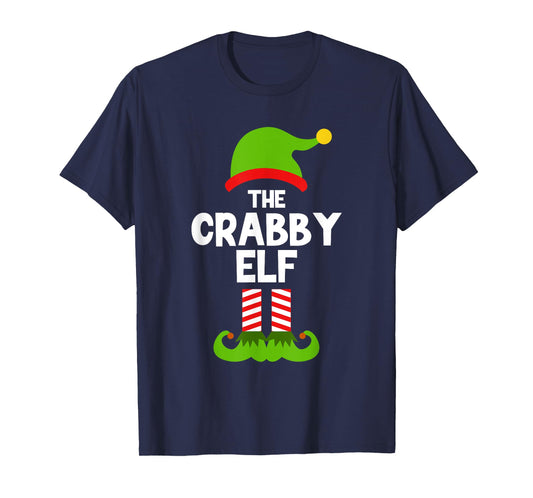 Funny The Crabby Elf Christmas Family Party Pajama T-Shirt