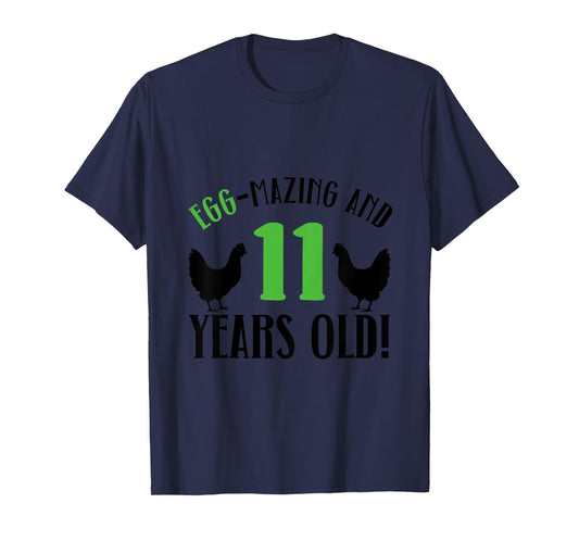 Kids 11th Birthday 11 Years Old Chicken Farmer chicken Lover T-Shirt
