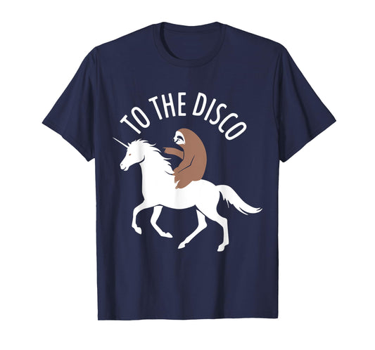 Sloth Riding Unicorn To The Disco Funny T-Shirt