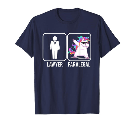 Funny Lawyer Paralegal Dabbing Unicorn Legal Law Firm T-Shirt