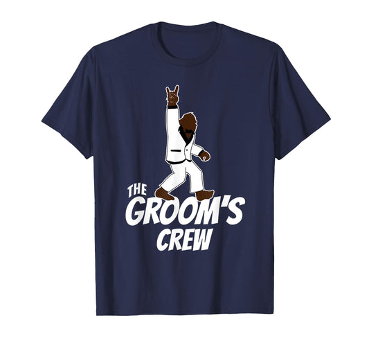 Bachelor Party Groomsman The Groom's Crew Bigfoot Rock On T-Shirt