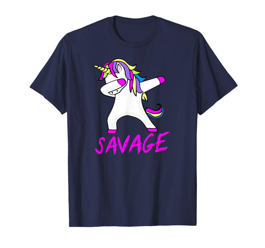 Savage Unicorn Shirt for Youth Adult Women Girls T-Shirt