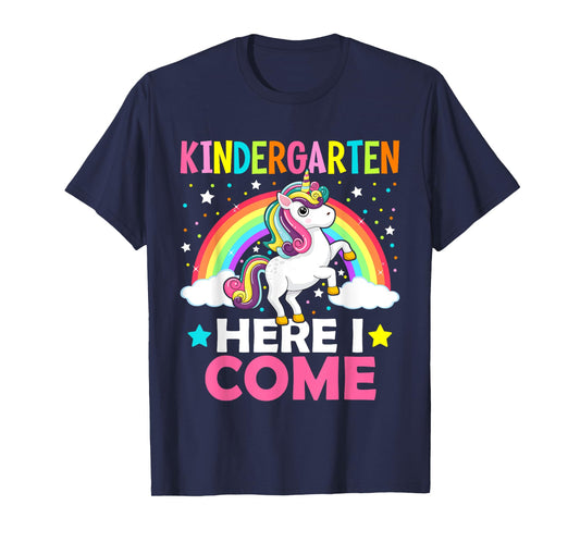 Kindergarten Here I Come Cute Unicorn 1st Day Back To School T-Shirt