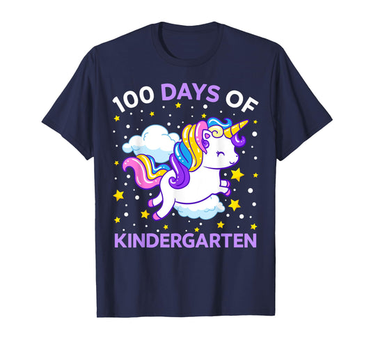 100 Days of Kindergarten Unicorn Girls 100 Days of School T-Shirt