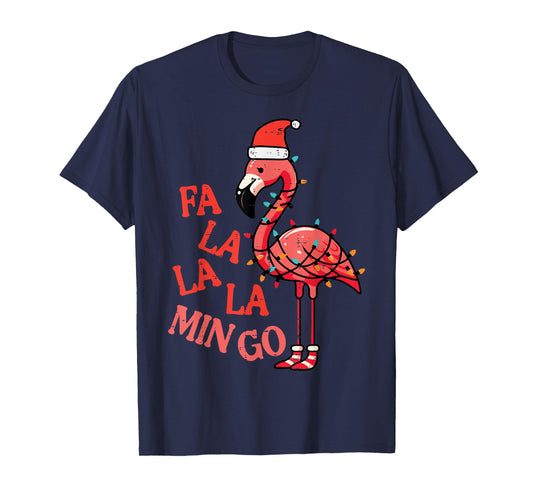 Christmas Flamingo Fa La La Mingo Funny Xmas Women Men Kids T-Shirt