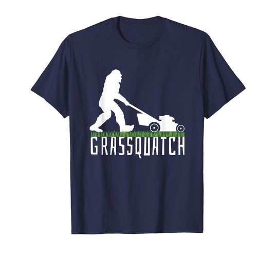 Funny Lawn Mowing Sasquatch Grassquatch Bigfoot Lawn Mower T-Shirt