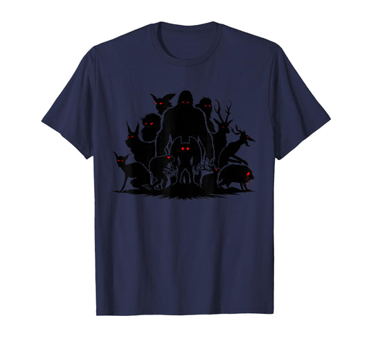 Funny Cryptid Monsters Bigfoot Mothman Wendigo Cryptozoology T-Shirt