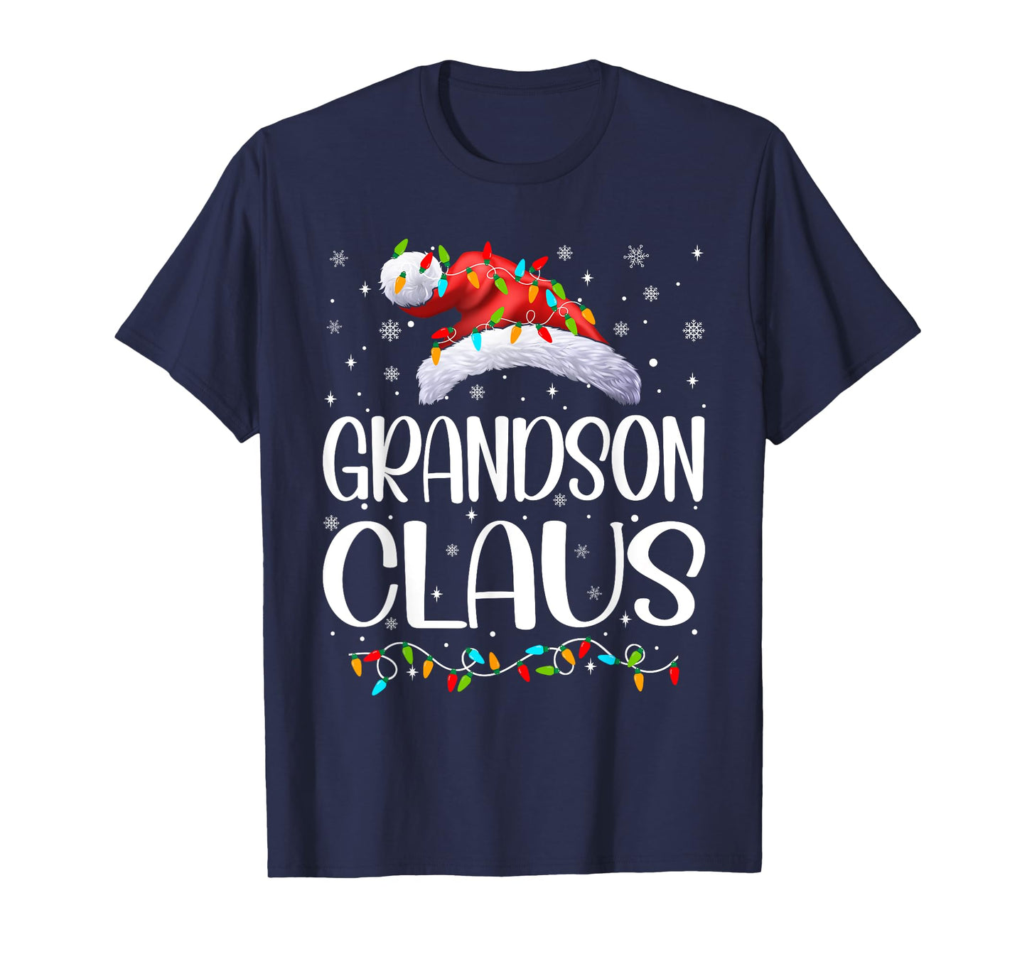 Grandson Claus Xmas Lights Christmas Pajama Matching Family T-Shirt