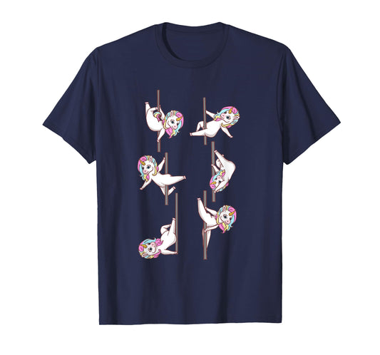 Cute Unicorns Pole Dancing Funny Pole Dance Lover T-Shirt
