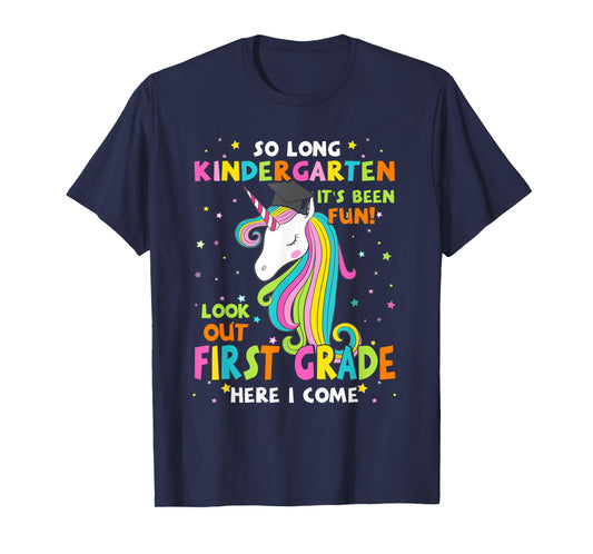 So Long Kindergarten 1st Grade Here I Come Graduation Girls T-Shirt