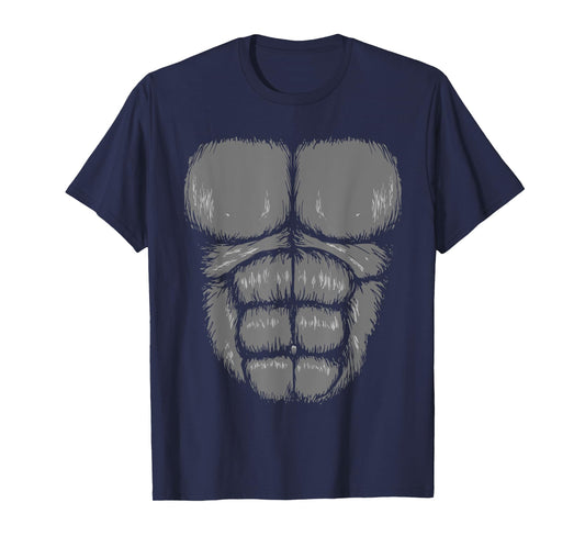 Halloween Funny Gorilla Monkey Belly Chest Costume T-Shirt