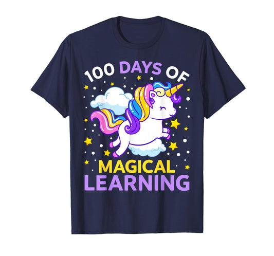 100th Day of School Unicorn Girls 100 Days of Kindergarten T-Shirt