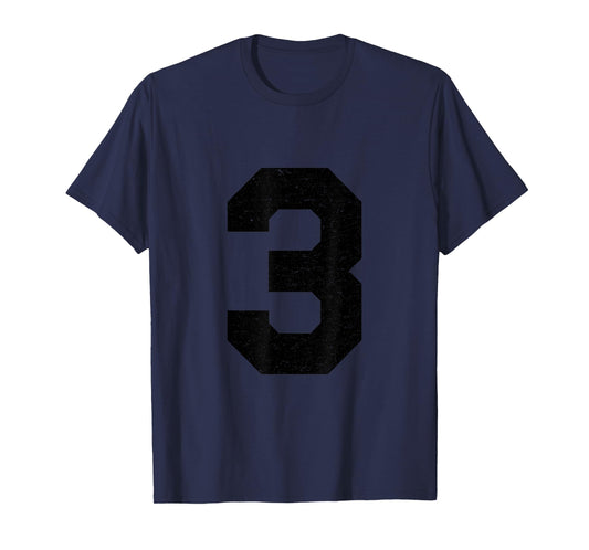 #3 Jersey Uniform Varsity Sports Number, 3rd Place T-Shirt