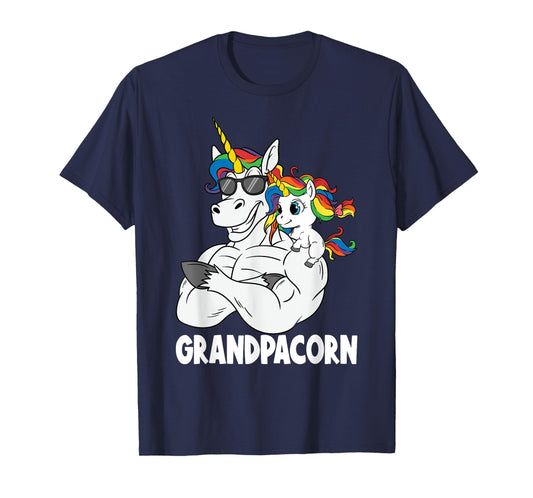 Muscle Grandpa Unicorn Old Pops Grandpacorn Grandfather T-Shirt