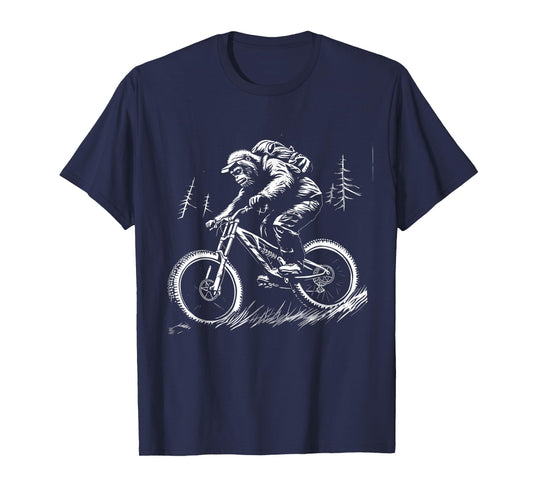 Bigfoot Sasquatch Mountain Bike MTB Downhill Biker Funny T-Shirt