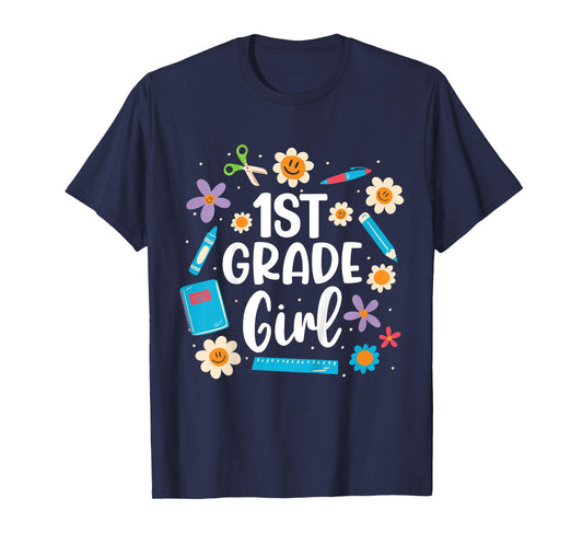 Girls 1st Grade Girl Back To School T-Shirt