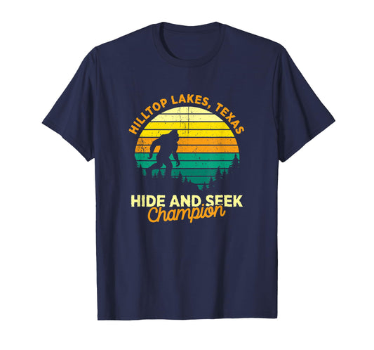 Retro Hilltop Lakes, Texas Big foot Souvenir T-Shirt