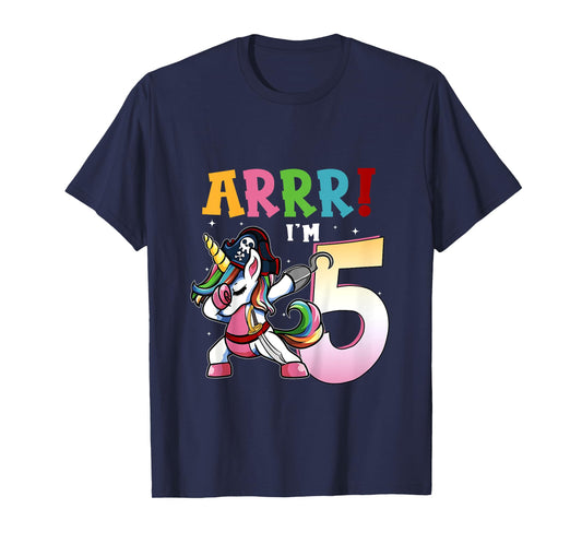 ARR I'M 5 Birthday Pirate Tees I 5th Birthday Unicorn Dance T-Shirt