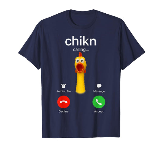 Funny Rubber Chicken Incoming Call Meme Graphic T-Shirt