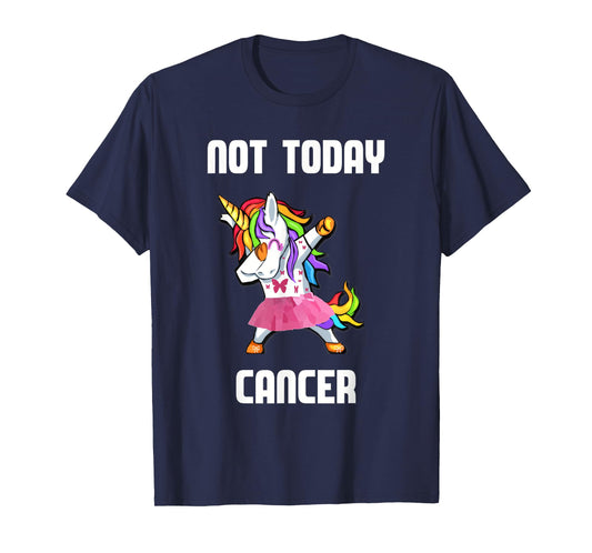 Not Today Cancer Dabbing Unicorn Survivor Girls Women TShirt T-Shirt