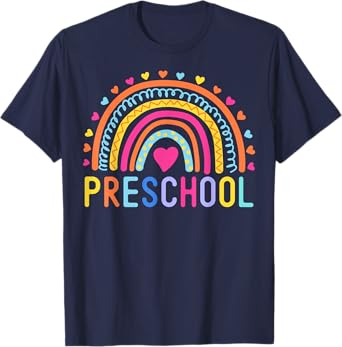 PreSchool Rainbow Girls Boys Teacher Kids Team Pre-K Squad T-Shirt