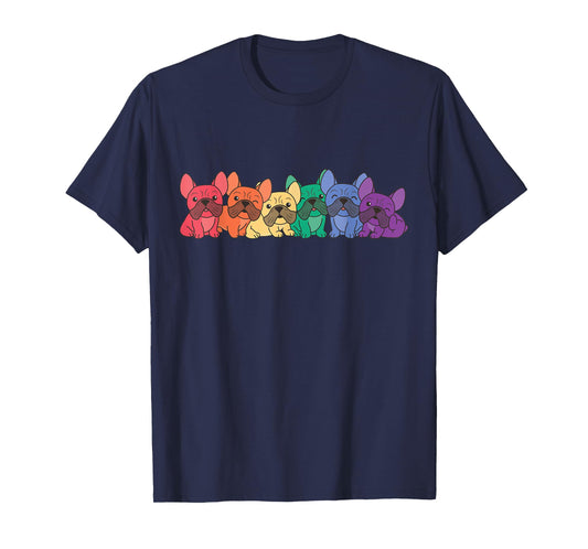 Rainbow Flag Pride Month Lgbtq Rainbow French Bulldog T-Shirt for Men Women