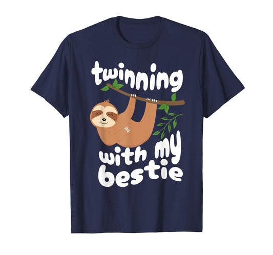 Cute Twinning Sloth Bestie Spirit Week Twin Day Best Friend T-Shirt