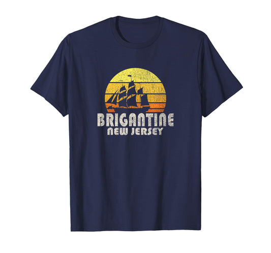 Retro Brigantine NJ Beach Vacation T-Shirt Men Women Kids T-Shirt