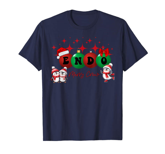 Christmas Endo Crew Endoscopy Nurse GI Colonoscopy Penguin T-Shirt