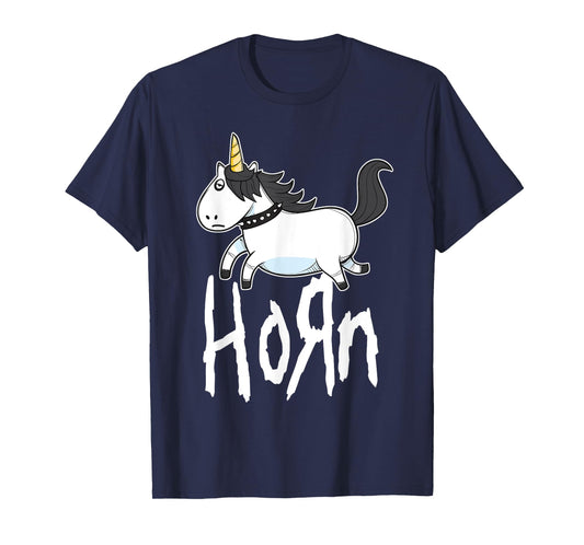 HORN Funny Emo Unicorn Heavy Rock Band Fan T-Shirt T-Shirt