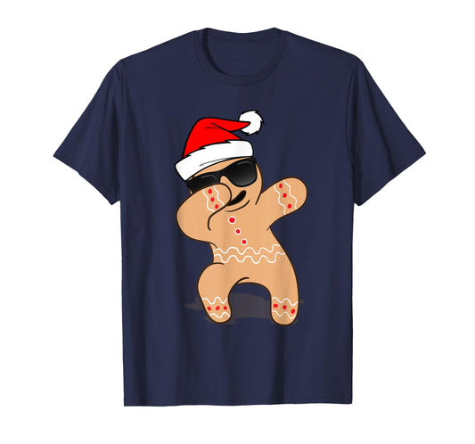 Dabbing Gingerbread Man Shirt - 2017 Funny Hip Hop Xmas Tee T-Shirt