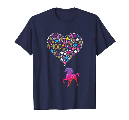 Unicorn 100 Days Of School Shirt Cute Happy Gift Outfit T-Shirt