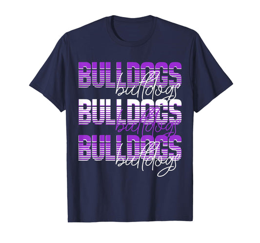 Bulldogs School Spirit Purple Bulldog Pride Game Day mascot T-Shirt