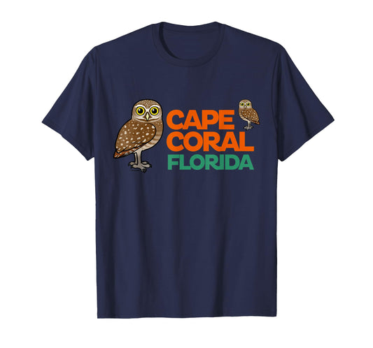 Cape Coral Florida Burrowing Owl Cute Cartoon Bird T-Shirt T-Shirt