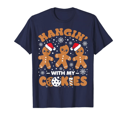 Hangin With My Cookies Gingerbread Women Christmas Teacher T-Shirt