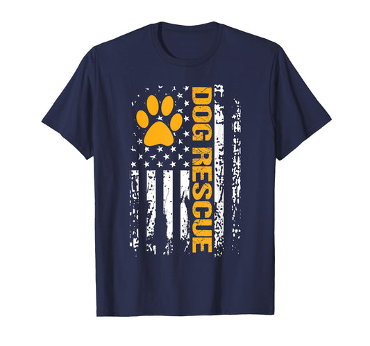 Dog Rescue Shirt American Flag Dog Shelter Dog Adoption T-Shirt
