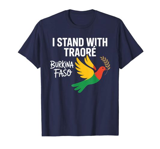 I Stand With Burkina Faso-Ibrahim Traoré Retro Bird T-Shirt