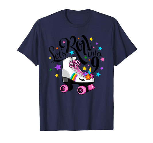 Lets roll into 9 Birthday. Unicorn, Roller skate T-Shirt