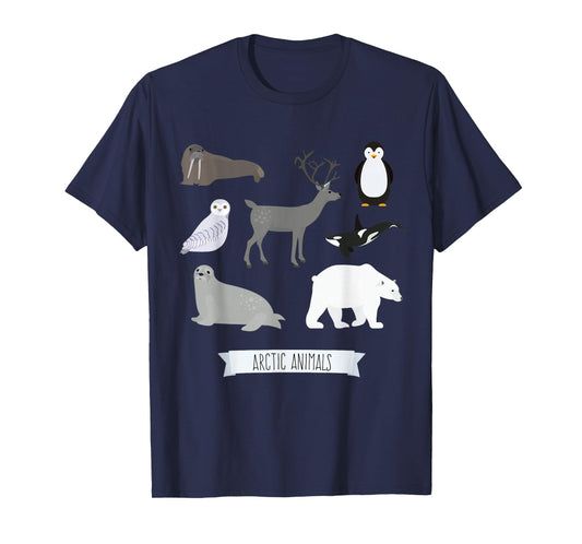Arctic Animals Gift Walrus Penguin Polar Bear Arctic Kids T-Shirt