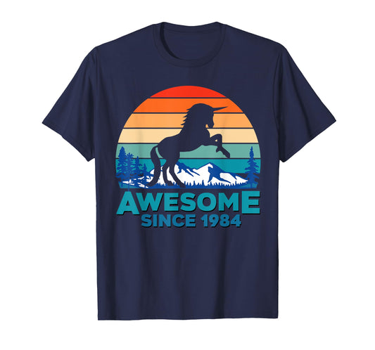 Unicorn Awesome Since 1984 Shirt 37th Birthday 37 Years Old T-Shirt
