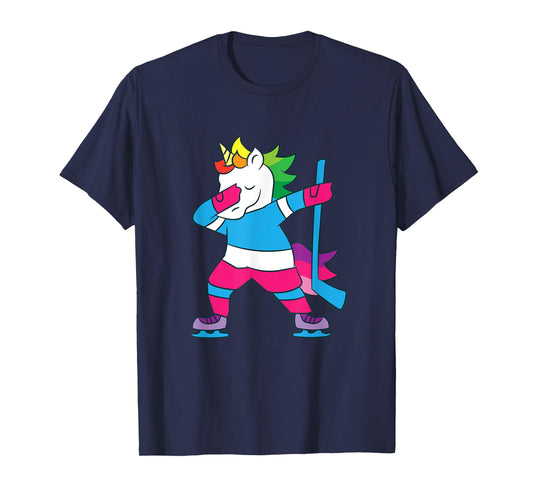 Dabbing Hockey Unicorn Ice Hockey Girls Unicorn T-Shirt