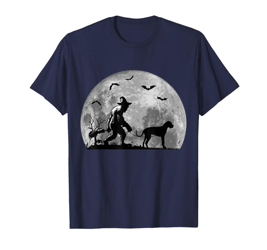 Bigfoot Walking Great Dane Dog Sasquatch Halloween T-Shirt